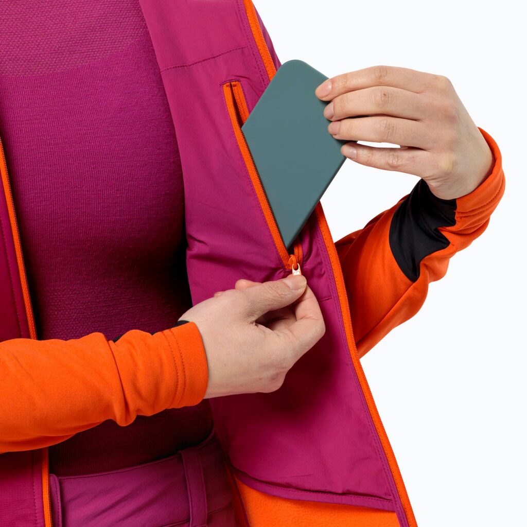 Женская непромокаемая курткаJack Wolfskin Alpspitze Ins Hybrid new magenta
