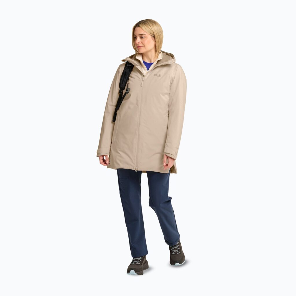 Женская непромокаемая курткаJack Wolfskin Heidelstein 2 Ins oyster