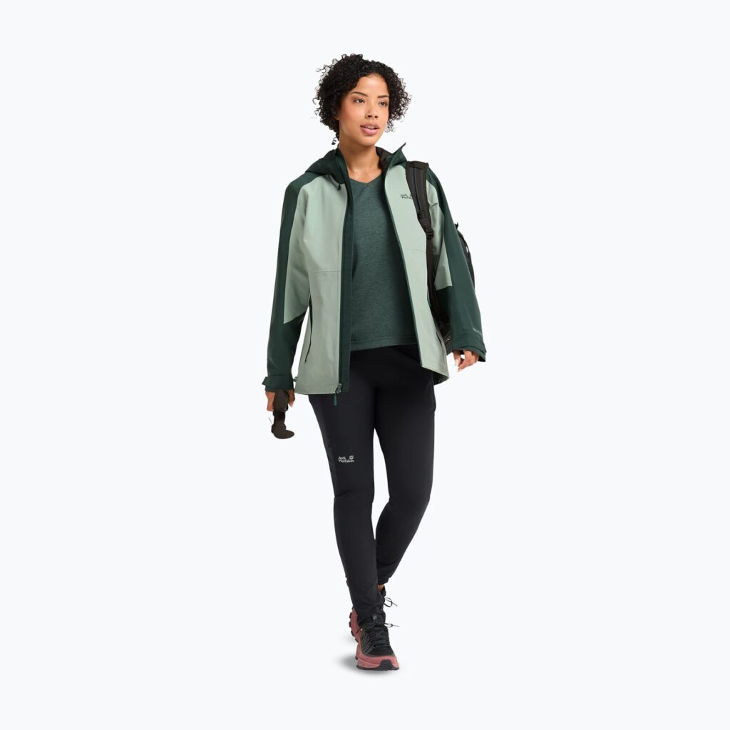 Женская непромокаемая курткаJack Wolfskin Wildbound 2L green zinnia