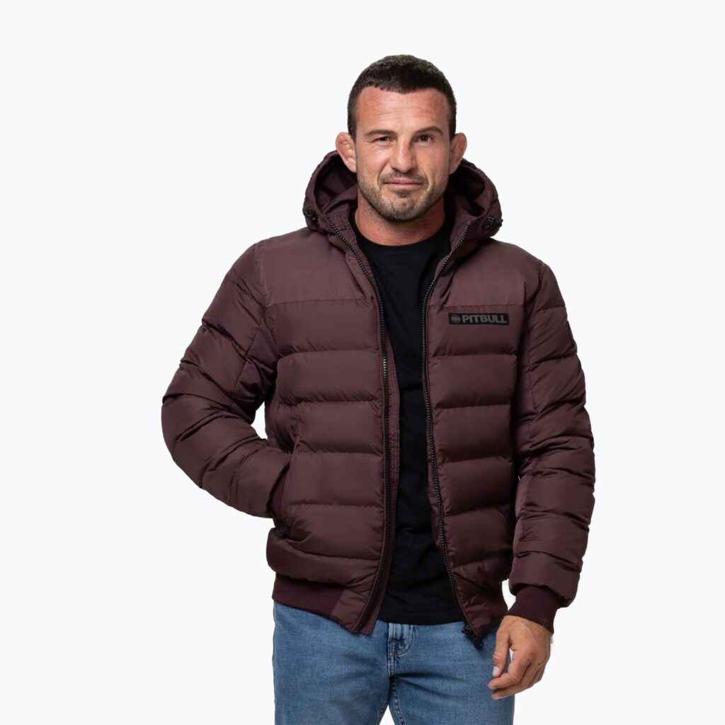 Куртка зимняя мужская Dillon Quilted Hooded burgundy