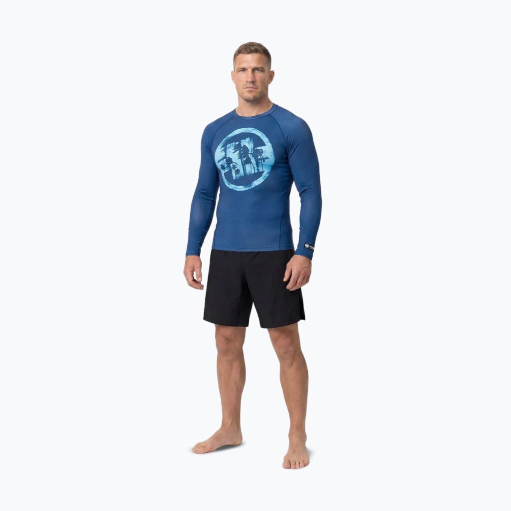 Рашгард Pitbull Rashguard Logo Palms blue